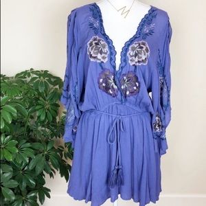 Free People Cora Mini Embroidered Mini Dress 👗